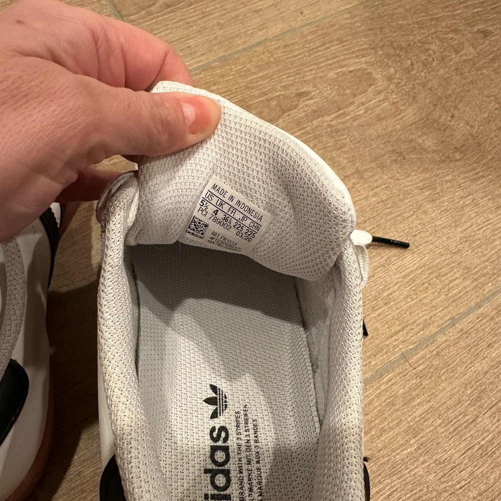 Adidas White and Black Superstar Sneakers with Pink Accents - Picture 5 of 7